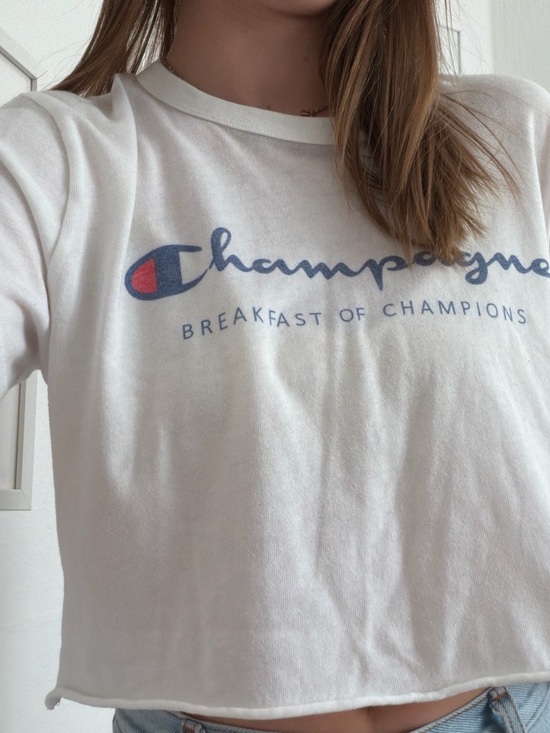 Champion Tops - Champagne Breakfast of Champions White Short Sleeve Logo Tee